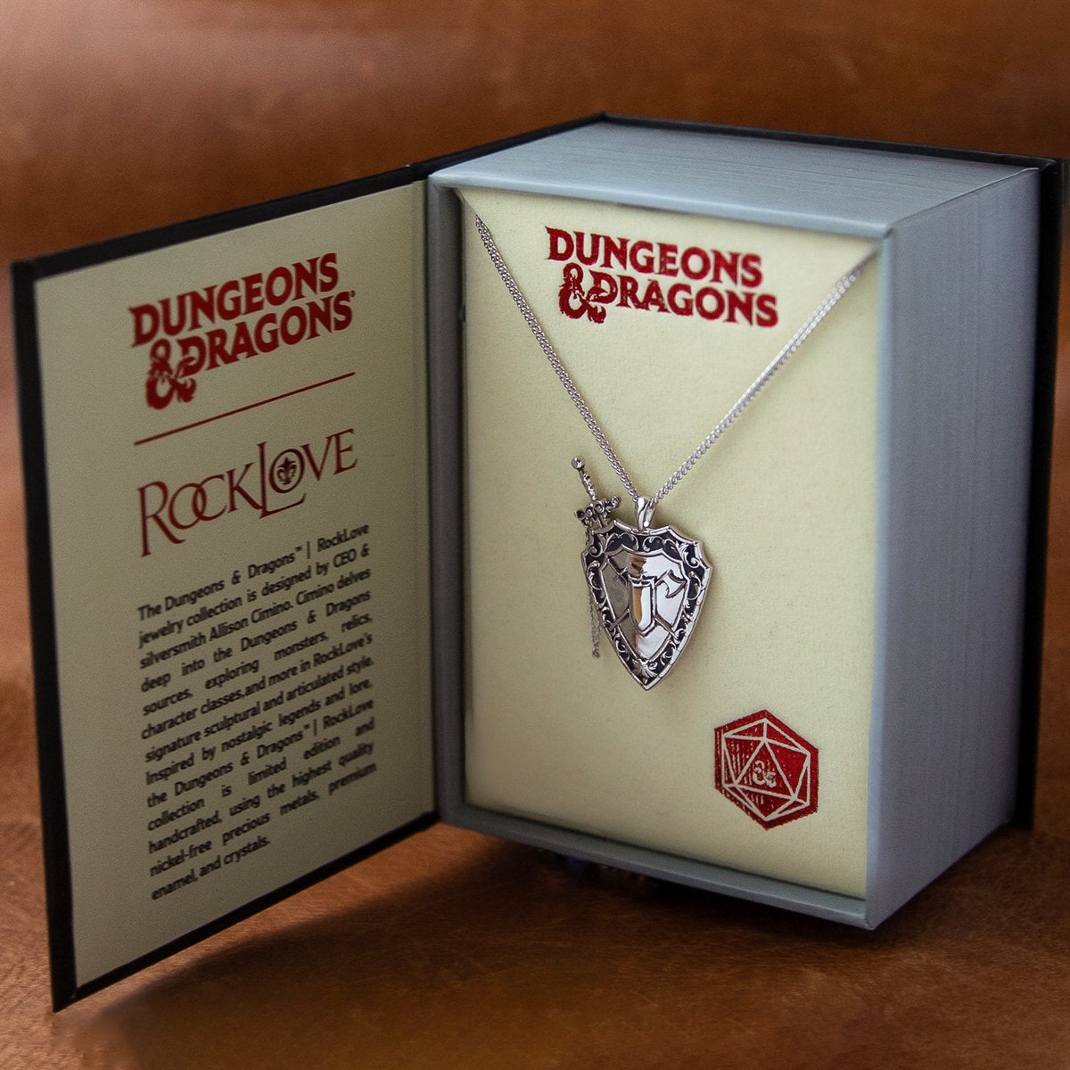 Dungeons and Dragons X RockLove Fighter Sword and Shield Necklace