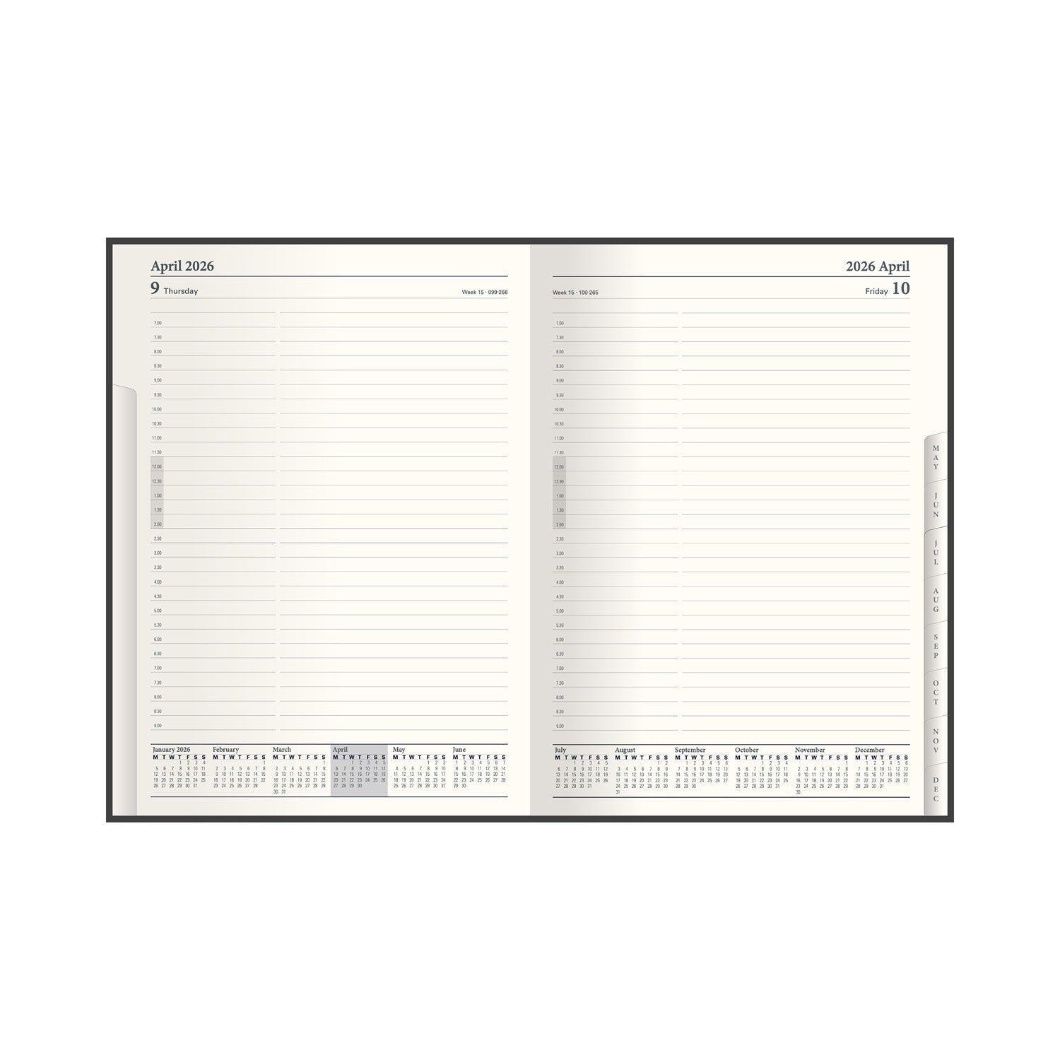 Classic - Manager - Day-To-Page - Diary - 2026 Calendar Year Planner