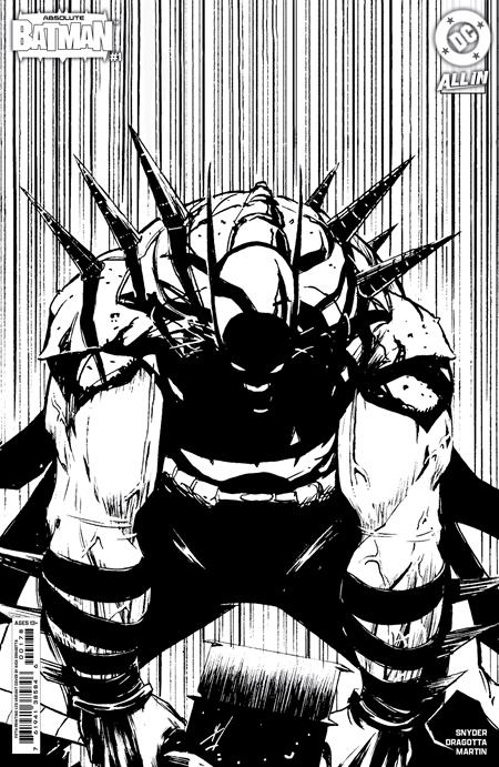 ABSOLUTE BATMAN #1 Fifth Printing Cvr B Inc 1:25 Nick Dragotta B&W Card Stock Var 2025