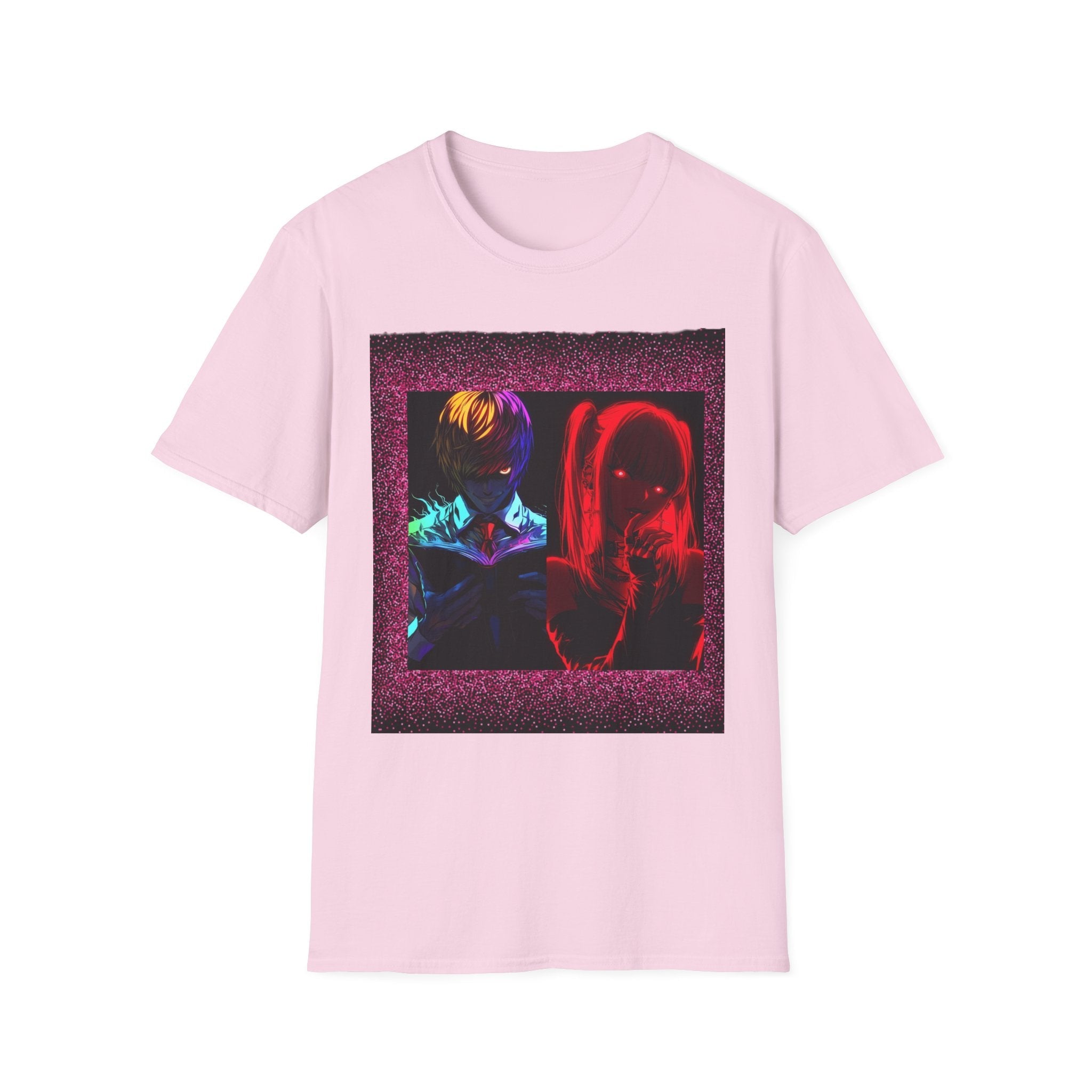 Dn Vibrant Graphic Tee: Unisex Softstyle T-Shirt, Retro Art Shirt, Casual Wear, Gift for Anime Lovers, Statement T-Shirt