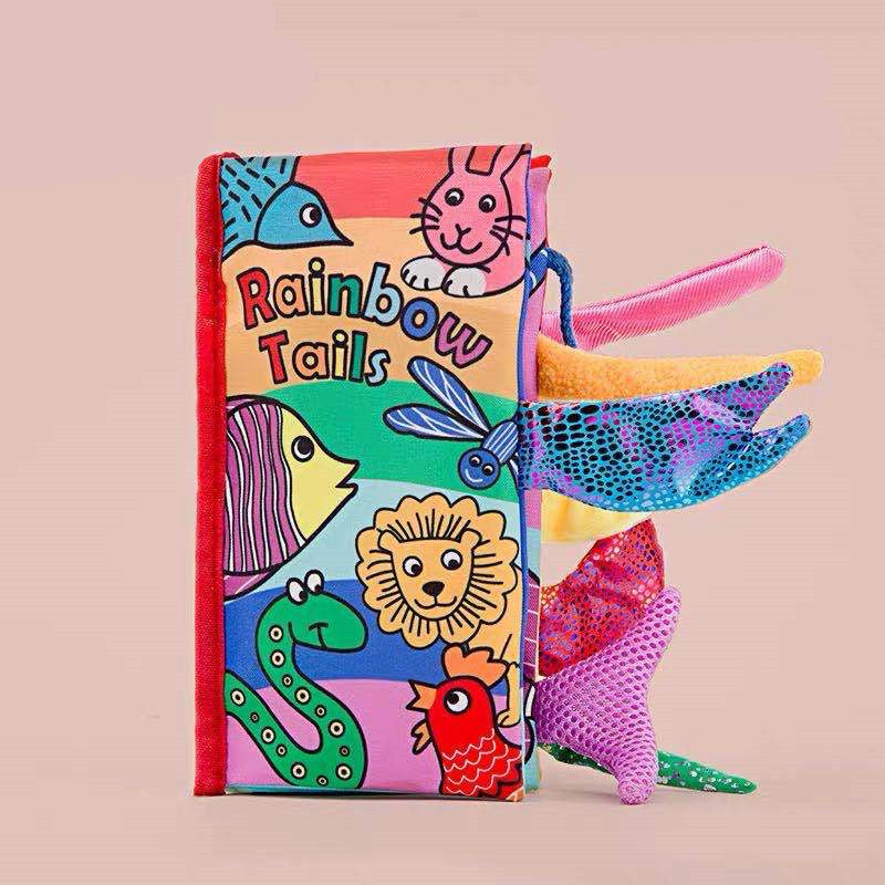 Baby Cloth Book Toy – Soft Sensory Activity Book with Animal Tails