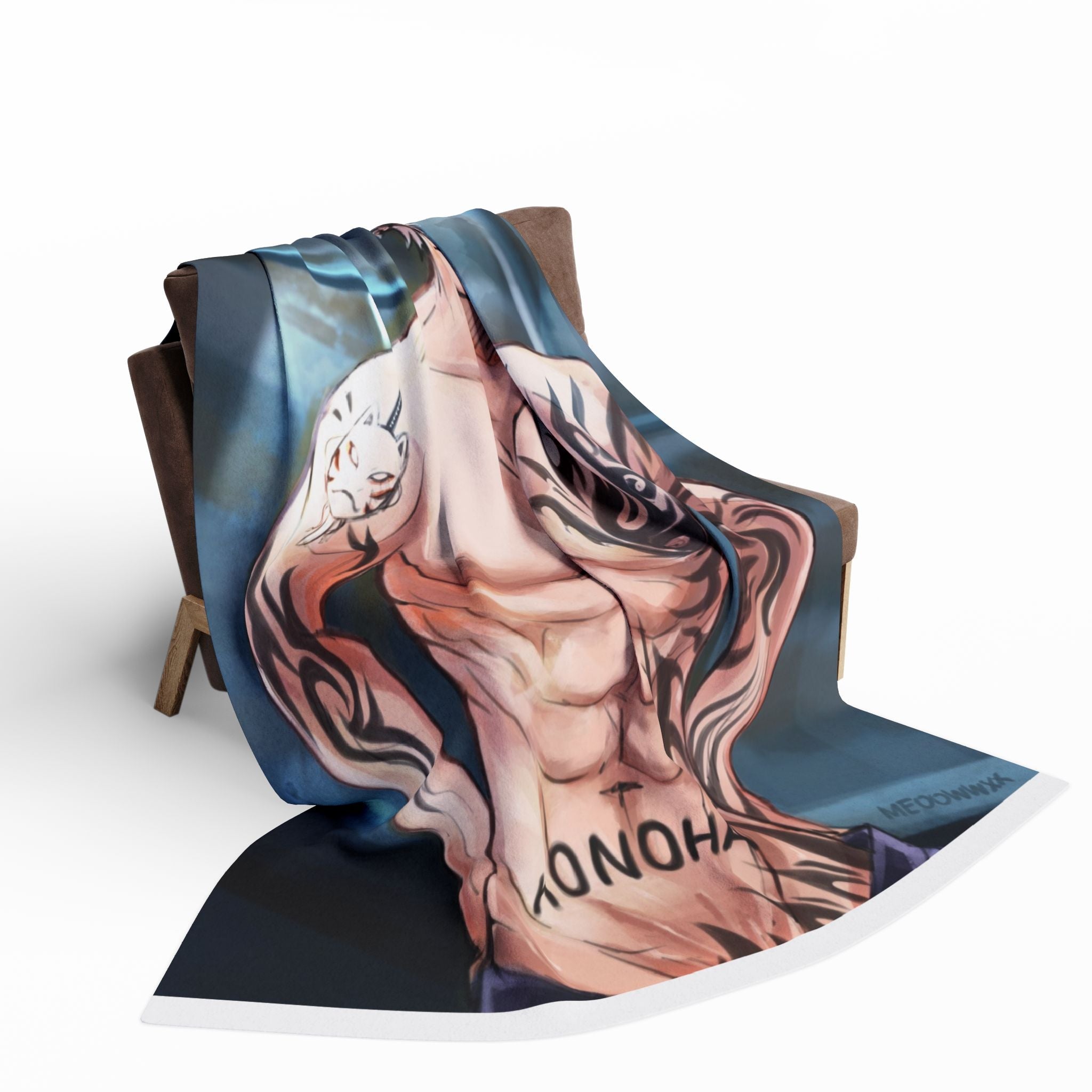 Ninja style Anime-Themed Fleece Blanket, Cozy Throw Blanket, Konoha Design Blanket, Gift for Anime Fans, Soft Plush Blanket