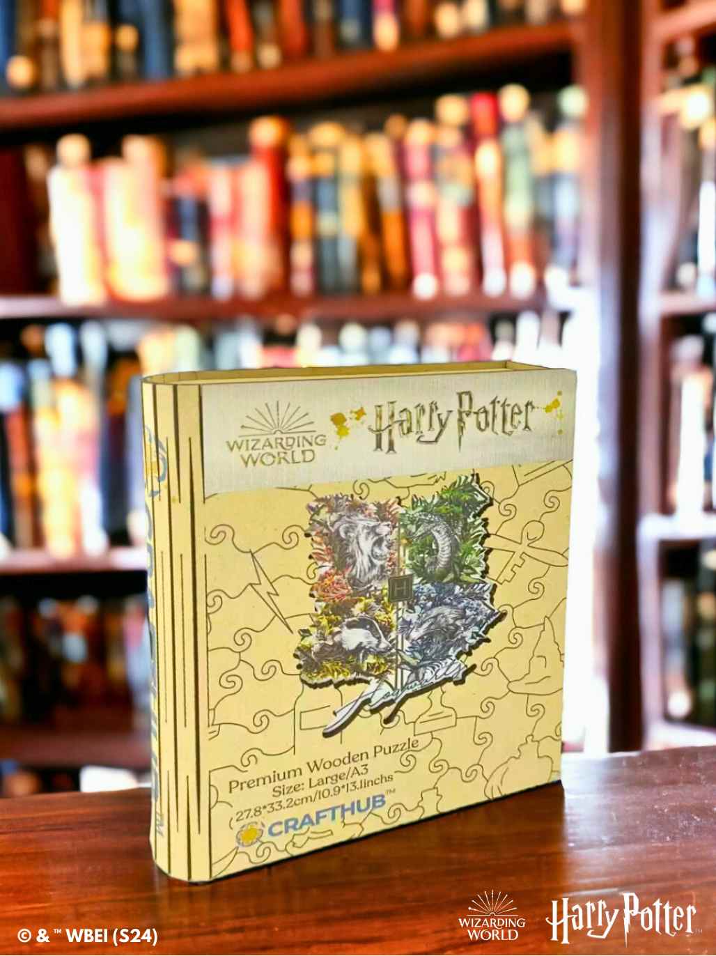 Harry Potter - Hogwarts Crests - Utilitarian Romance Wooden Jigsaw Puzzle