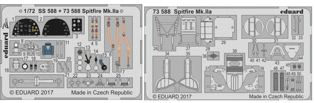 Eduard 73588 1/72 Aircraft- Spitfire Mk IIa for RVL (Painted)
