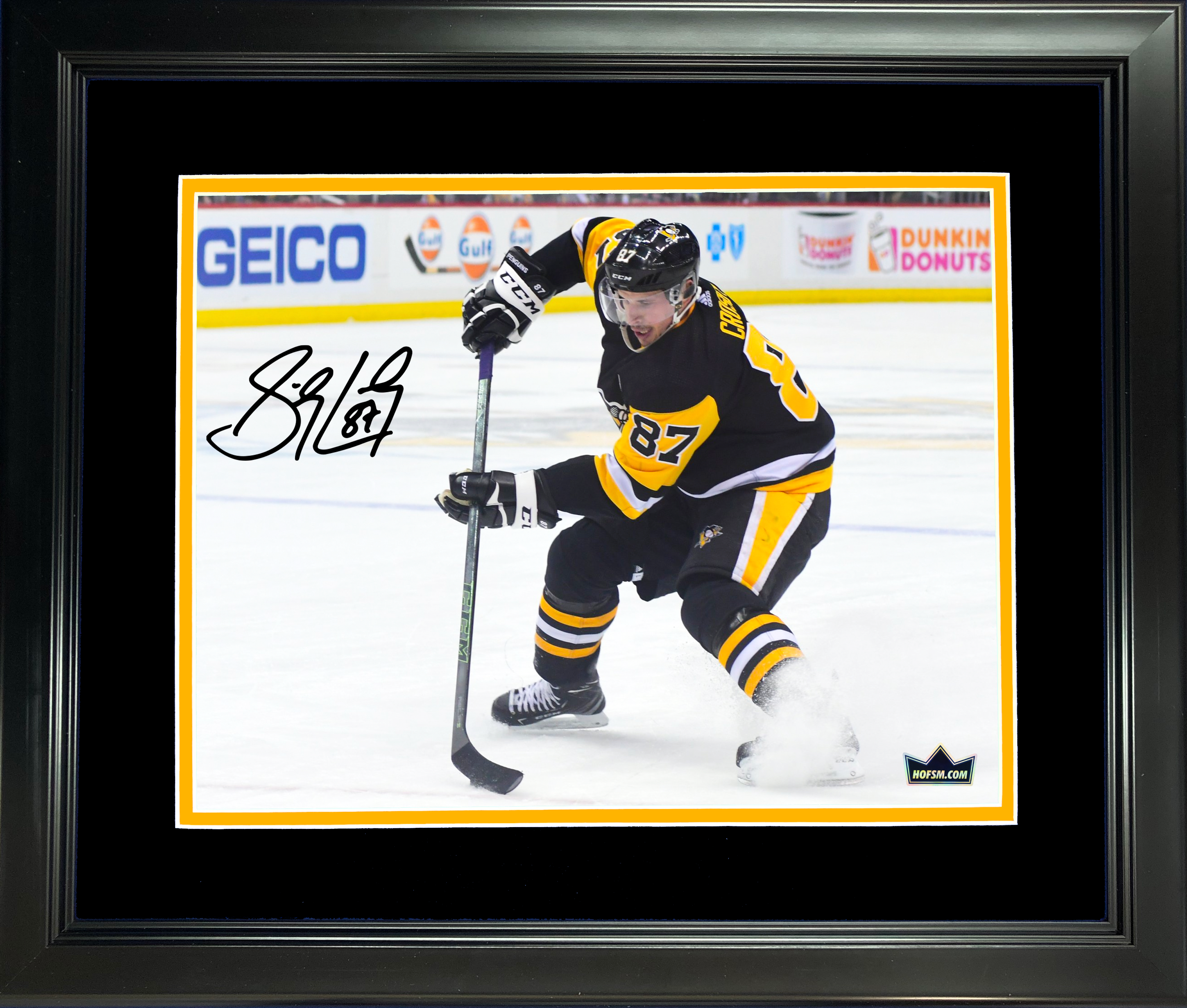 Framed Sidney Crosby Facsimile Laser Engraved Signature Auto 11"x14"Hockey Photo HOFSM Holo