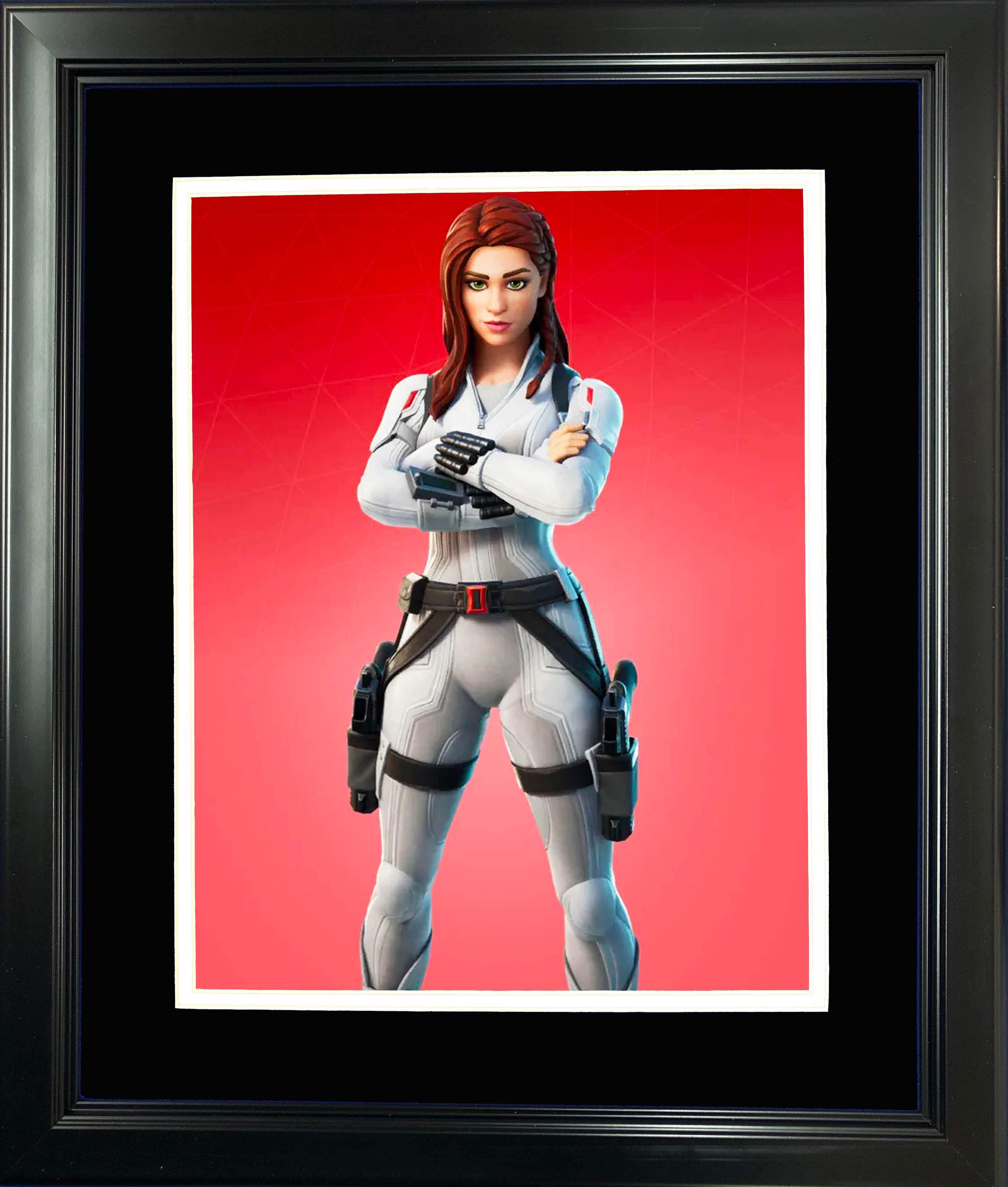 Framed Black Widow (Snow Suit) Marvel Fortnite Skin 11"x14" Video Game Photo