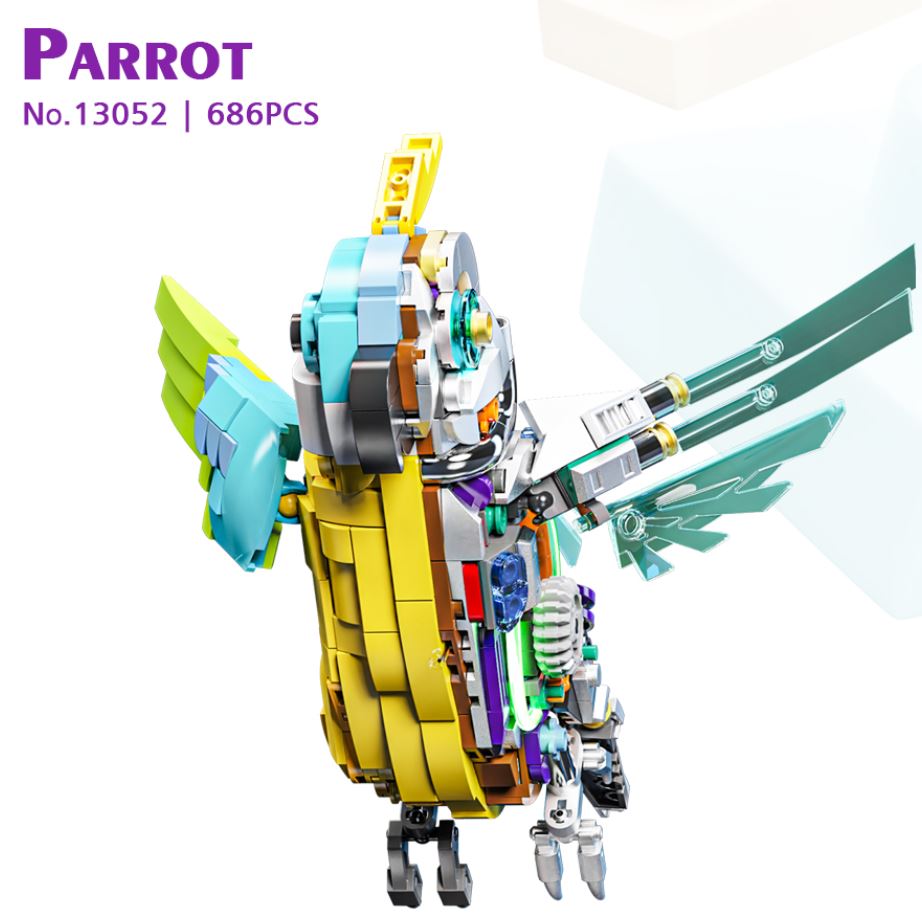 13052 Mechanical Parrot Building Blocks 686PCS