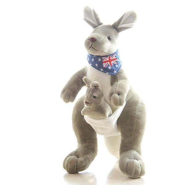 Kangaroo Plush Toy – Soft Stuffed Animal with Baby Pouch