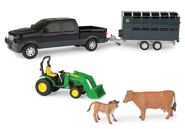 Ertl 46351CP 1/32 Scale John Deere Animal Hauling Playset Playset Includes: Pickup
