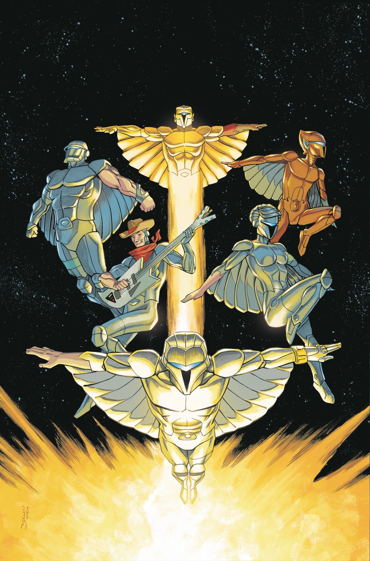 Silverhawks #1 V 1:15 Declan Shalvey Foil Virgin Variant (01/29/2025) Dynamite