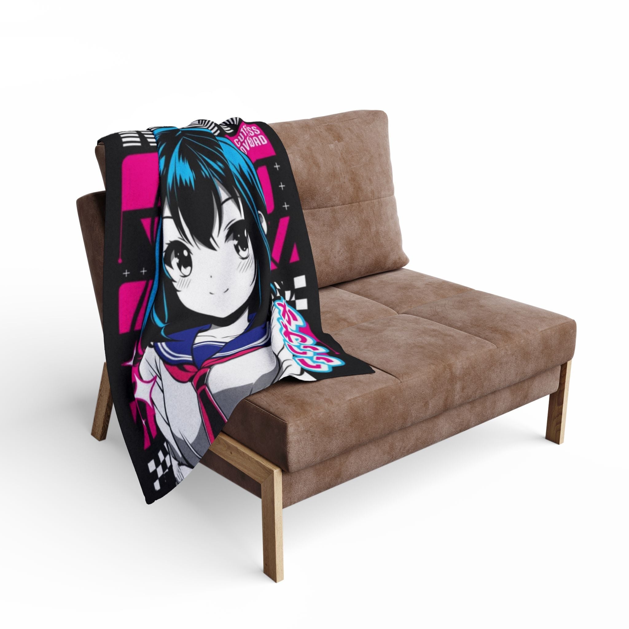 Kawaii Anime Arctic Fleece Blanket, Cozy Throw, Cute Decor, Modern Bedroom, Gift for Fans, Soft Snuggle Blanket