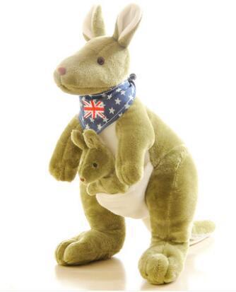 Kangaroo Plush Toy – Soft Stuffed Animal with Baby Pouch