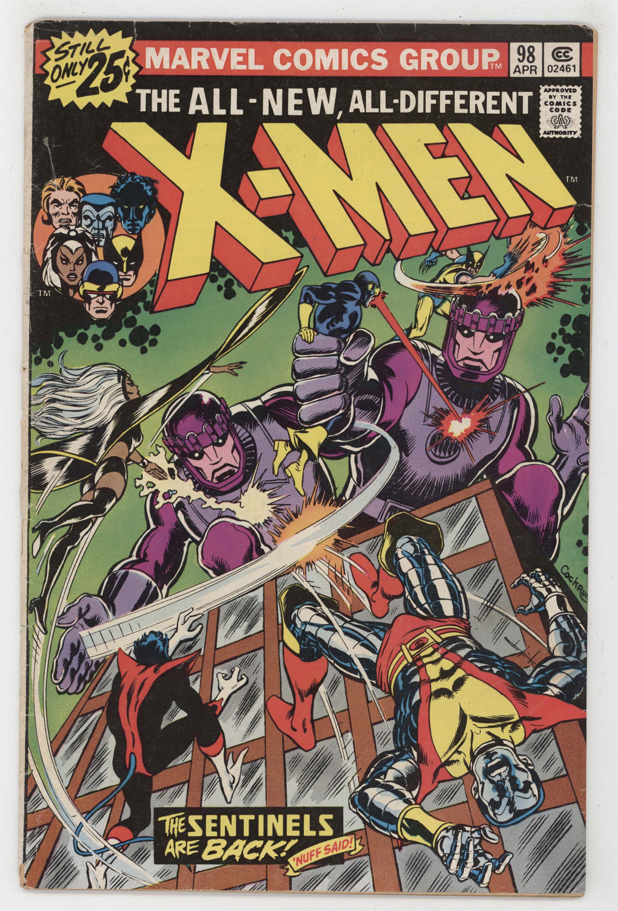 Uncanny X-Men 98 Marvel 1976 GD Sentinels Wolverine Colossus Nightcrawler