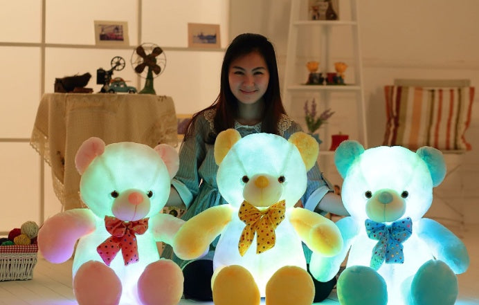 Glowing LED Teddy Bear – Colorful Plush Stuffed Toy with Lights