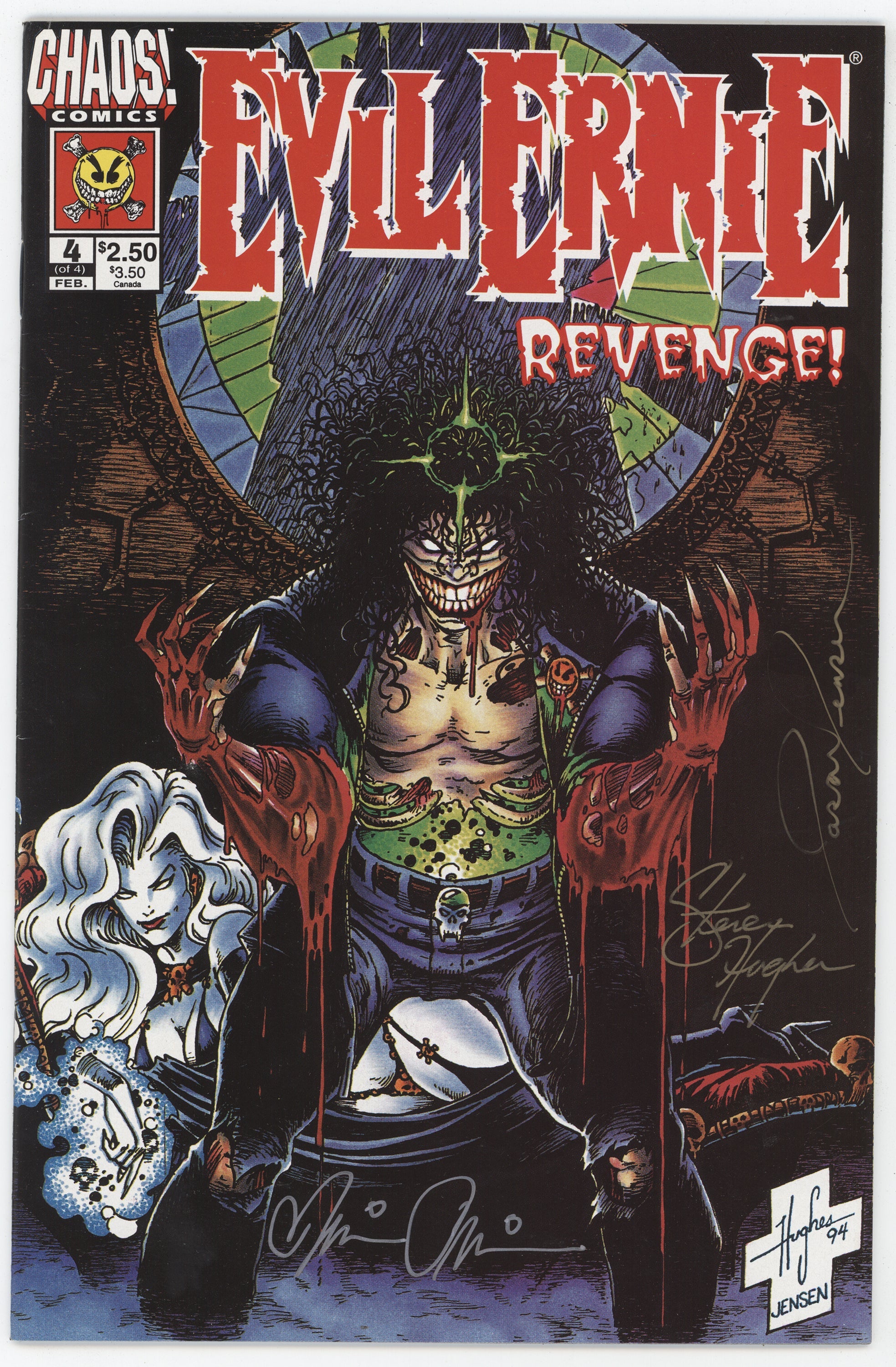 Evil Ernie Revenge 4 Chaos 1995 VF NM Signed 3x Brian Pulido Steven Hughes Jason Jensen