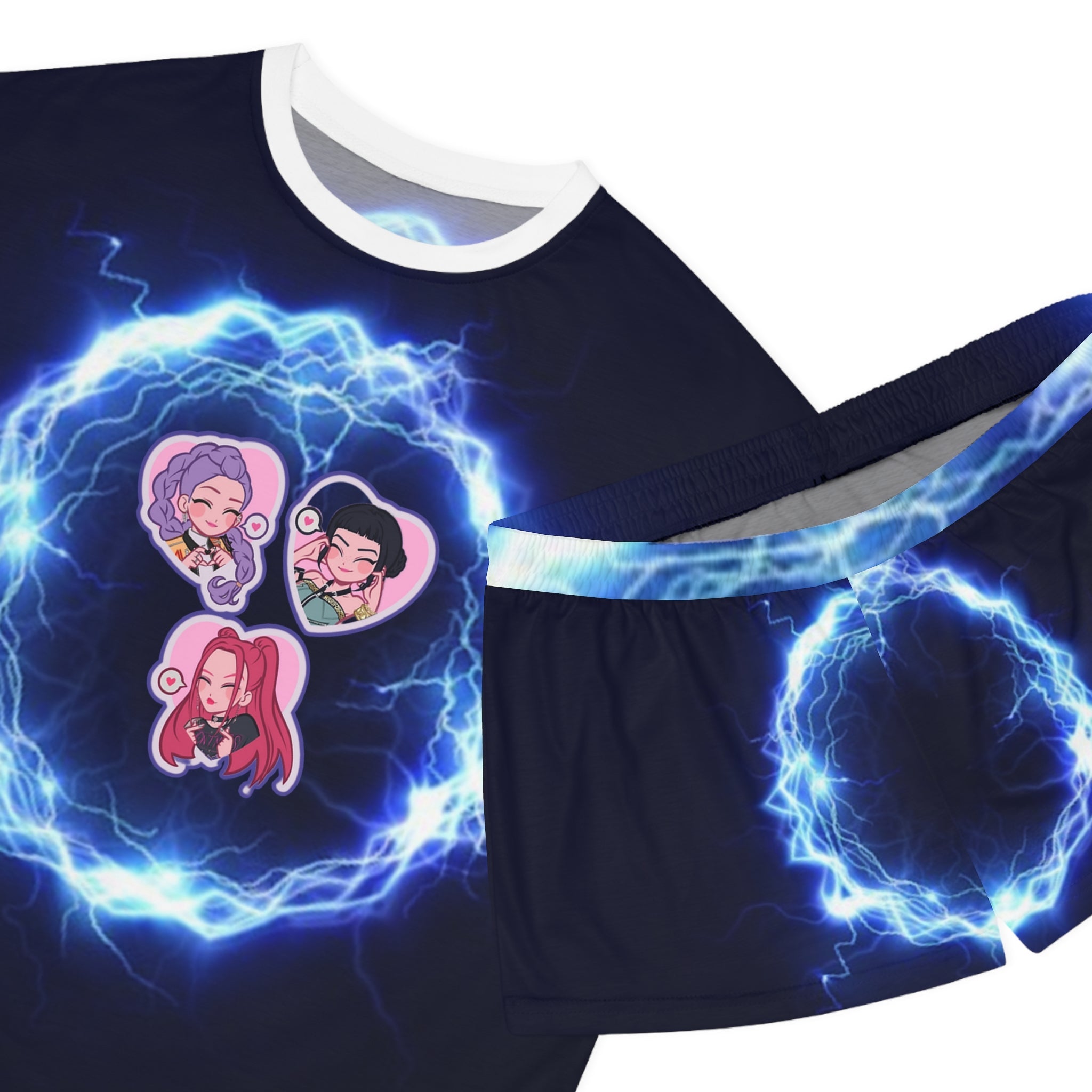 Idol style 2 Women's Short Pajama Set, Manga Sleepwear, Cute Shorts, Cozy Loungewear, Gift for Her, Anime Lover