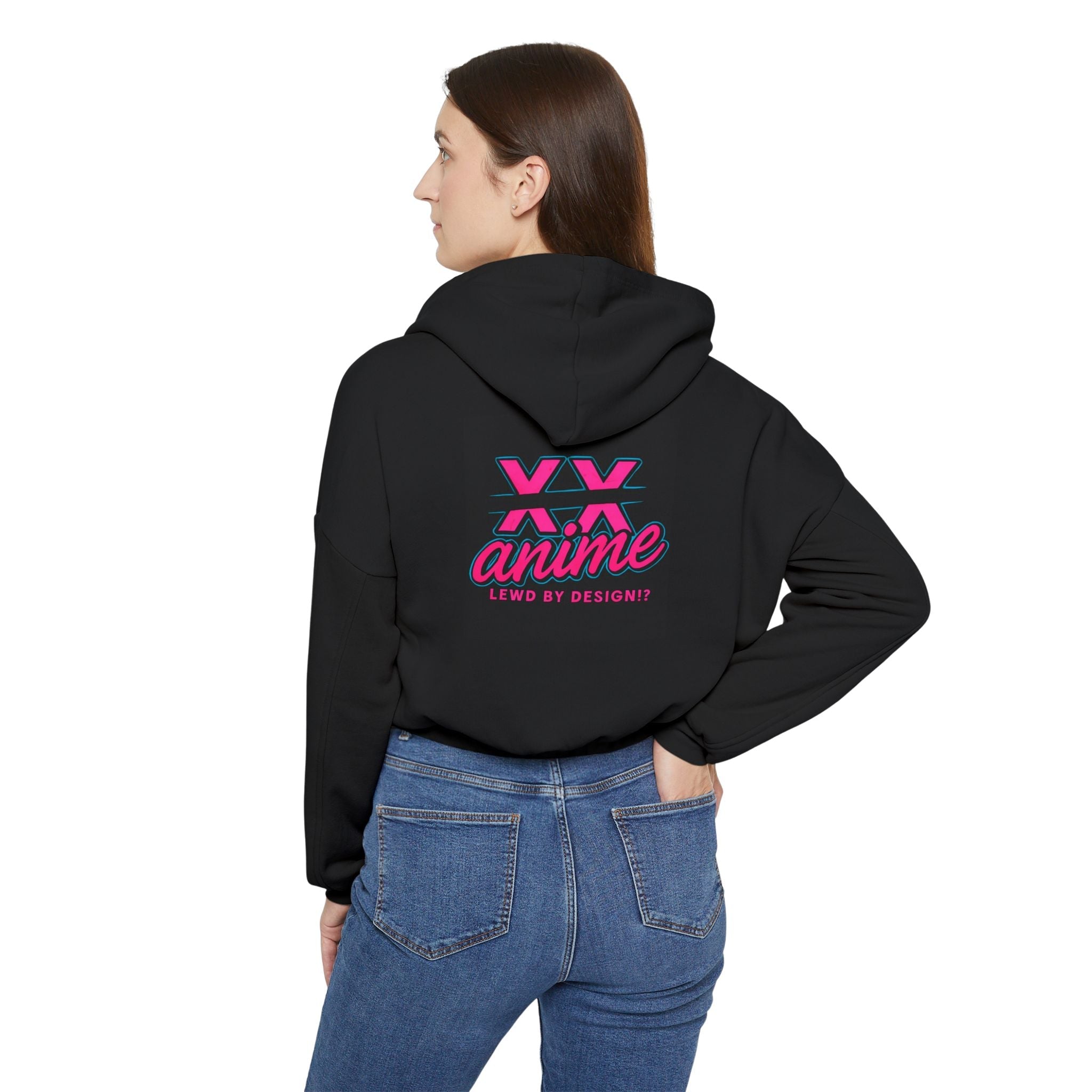 Anime-Inspired Women's Cinched Bottom Hoodie - Cozy, Edgy Fashion, Perfect for Anime Lovers, Casual Wear, Gift for Her, Streetwear