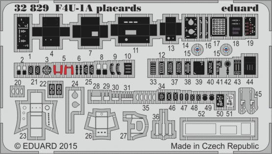 Eduard 32829 1/32 Aircraft- F4U1A Placards for TAM (Painted)