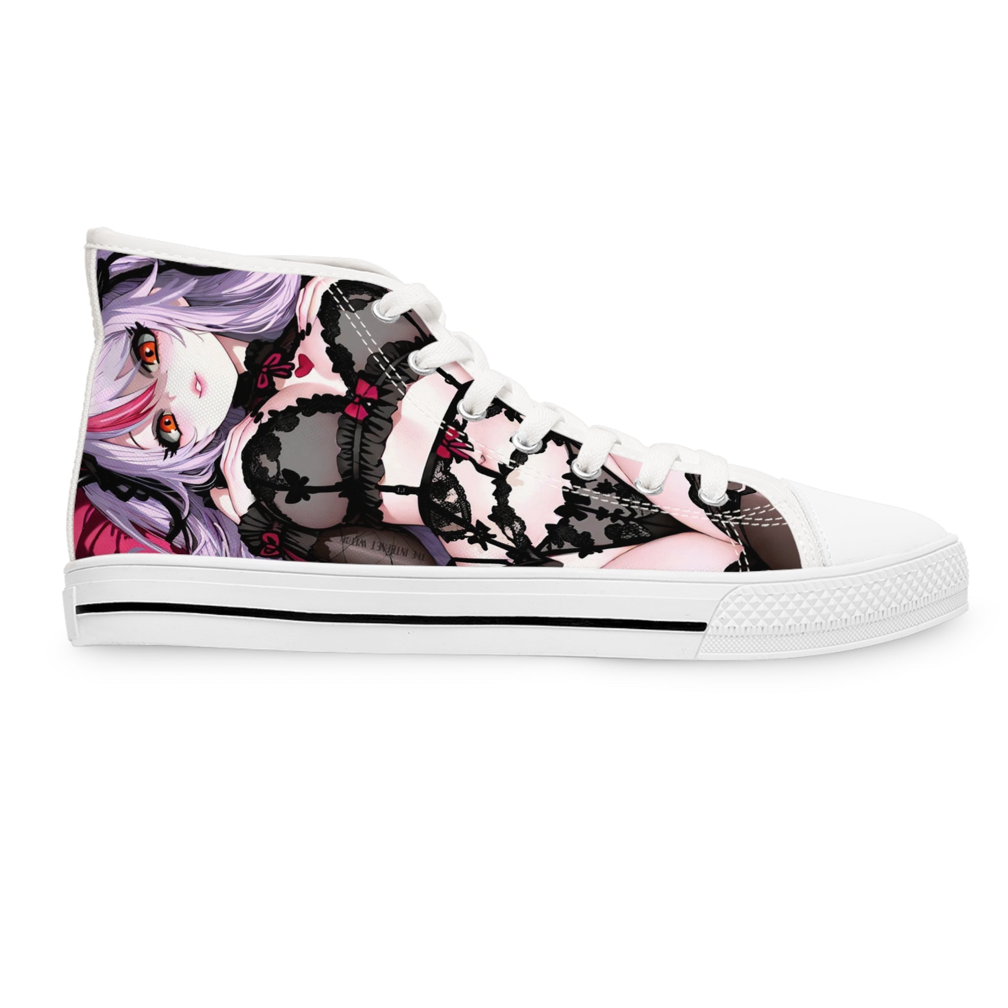 Trendy Women's High Top Sneakers with Artistic Design, Fashionable Footwear, Casual Sneakers, Street Style Shoes, Unique Gift Idea