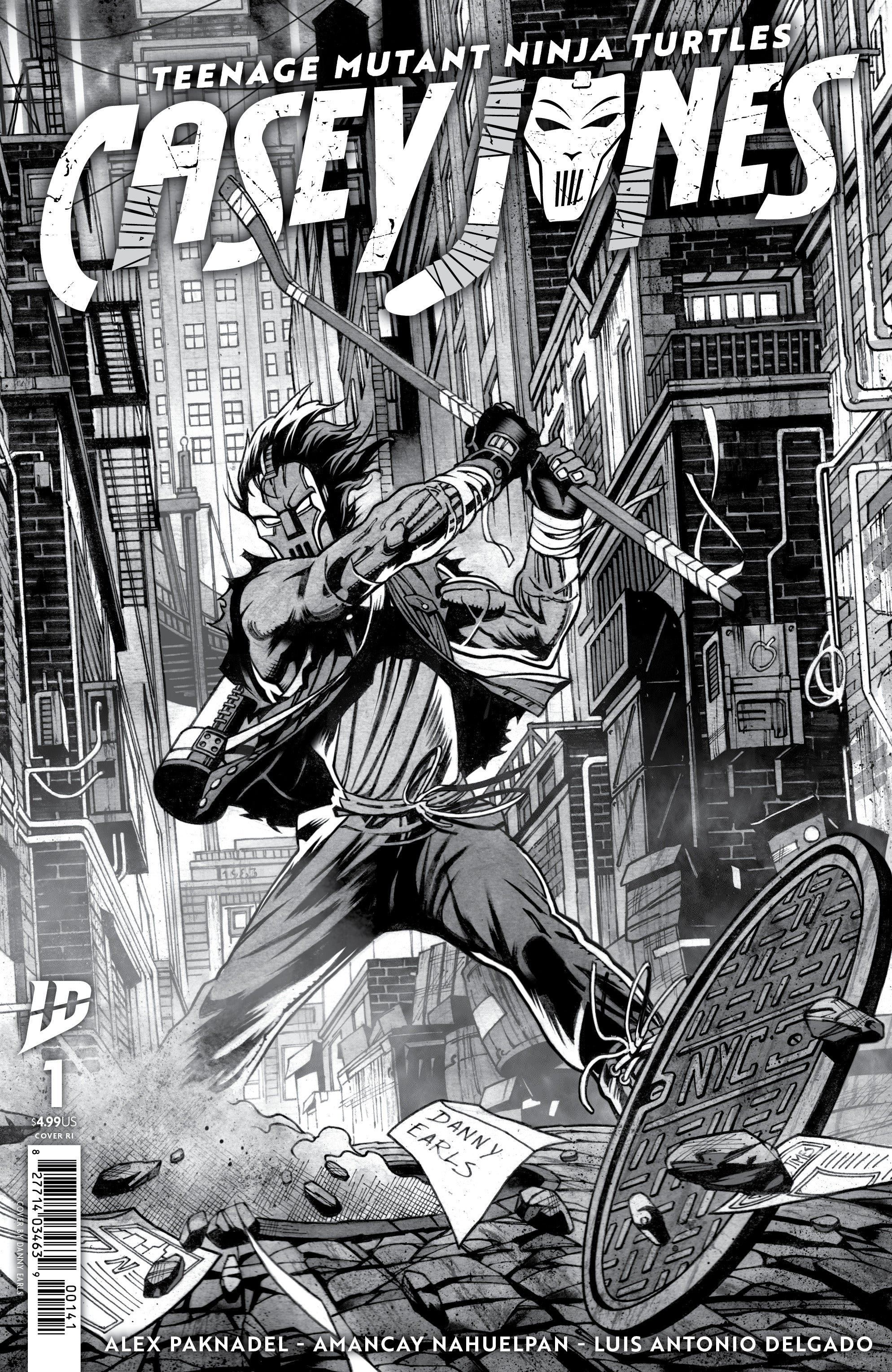 Teenage Mutant Ninja Turtles Casey Jones #1 C 1:25 Danny Earls B&W (09/17/2025) Idw