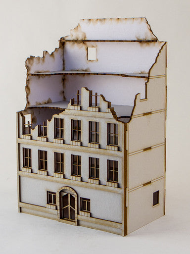 15mm Damaged European Building (Matboard) - 15MCSS100-D