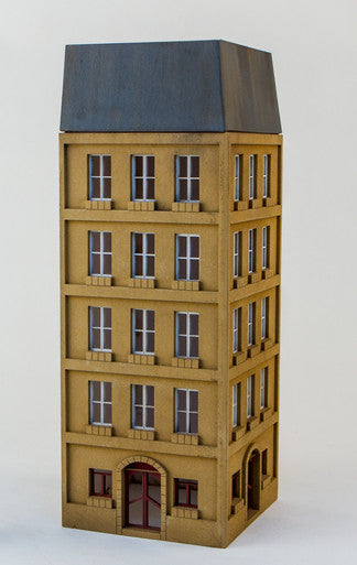 15mm European City Corner Building (Matboard) - 15MCSS115