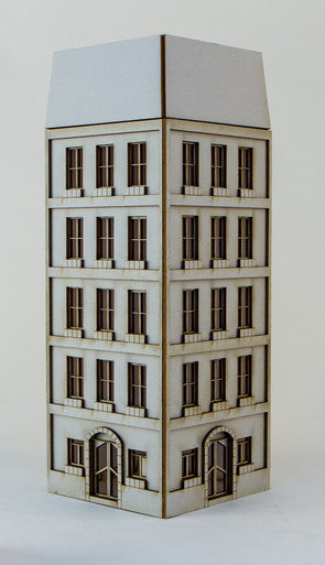 15mm European City Corner Building (Matboard) - 15MCSS115