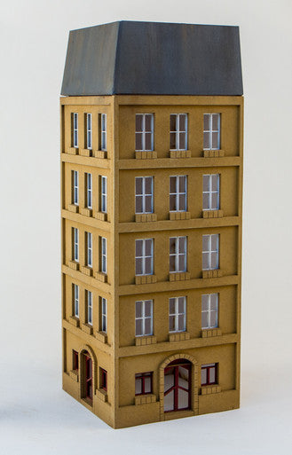 15mm European City Corner Building (Matboard) - 15MCSS115