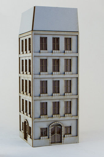 15mm European City Corner Building (Matboard) - 15MCSS115