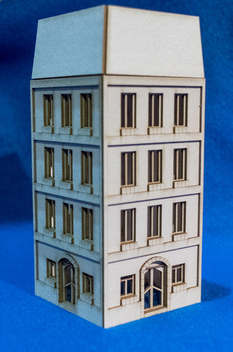 15mm European City Corner Building (Matboard) - 15MCSS124