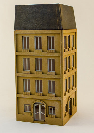 15mm European City Corner Building (Matboard) - 15MCSS124