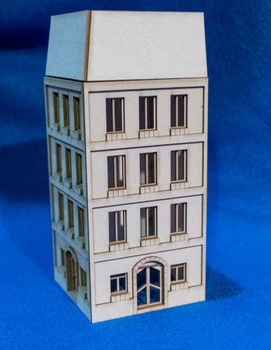 15mm European City Corner Building (Matboard) - 15MCSS124