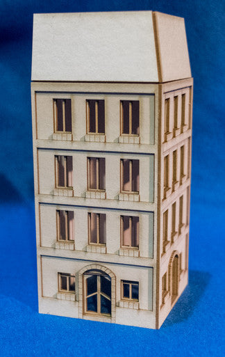15mm European City Corner Building (Matboard) - 15MCSS124