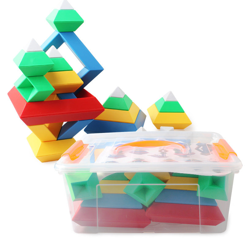 Rainbow Tower Ring Stack – Montessori Educational Building Blocks Set