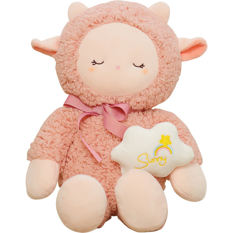 Plush Pink Sheep Toy – Soft Lamb Pillow Doll