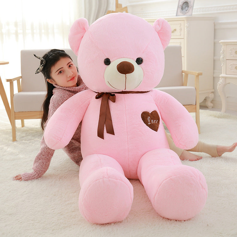 Plush Teddy Bear Doll – Soft Stuffed Toy with Ribbon Design