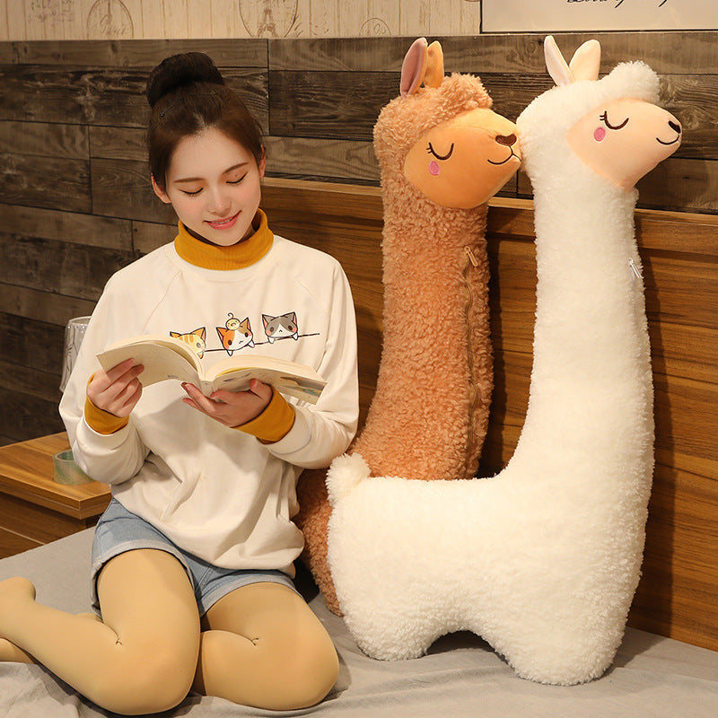 Large Plush Alpaca Pillow – Soft Stuffed Toy for Sleeping and Gifting