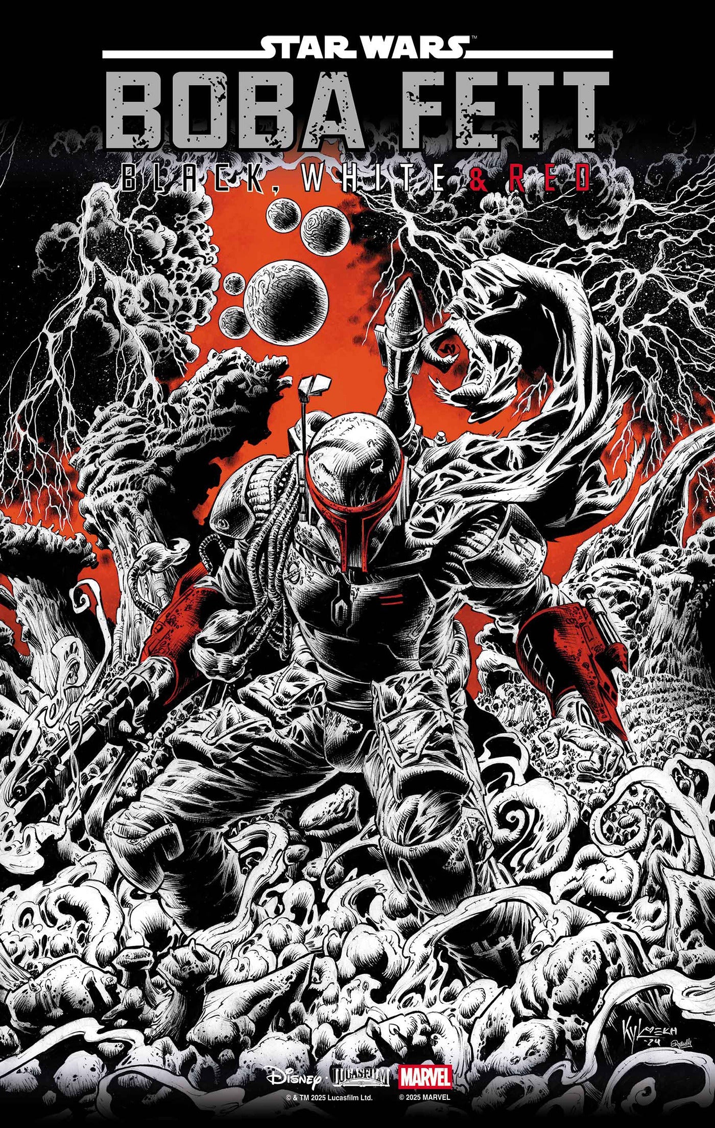 Star Wars Boba Fett Black White & Red #2 D 1:25 Kyle Hotz Variant (10/29/2025) Marvel