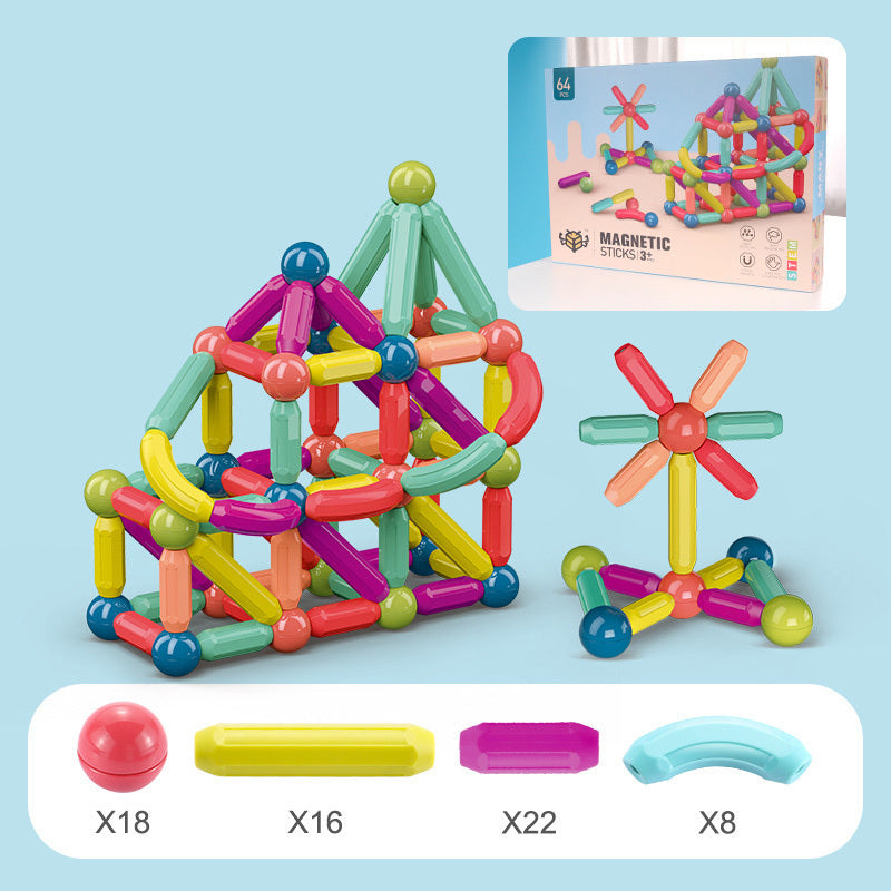 DIY Magnetic Construction Set – Creative Magnetic Rod Building Blocks for Kids