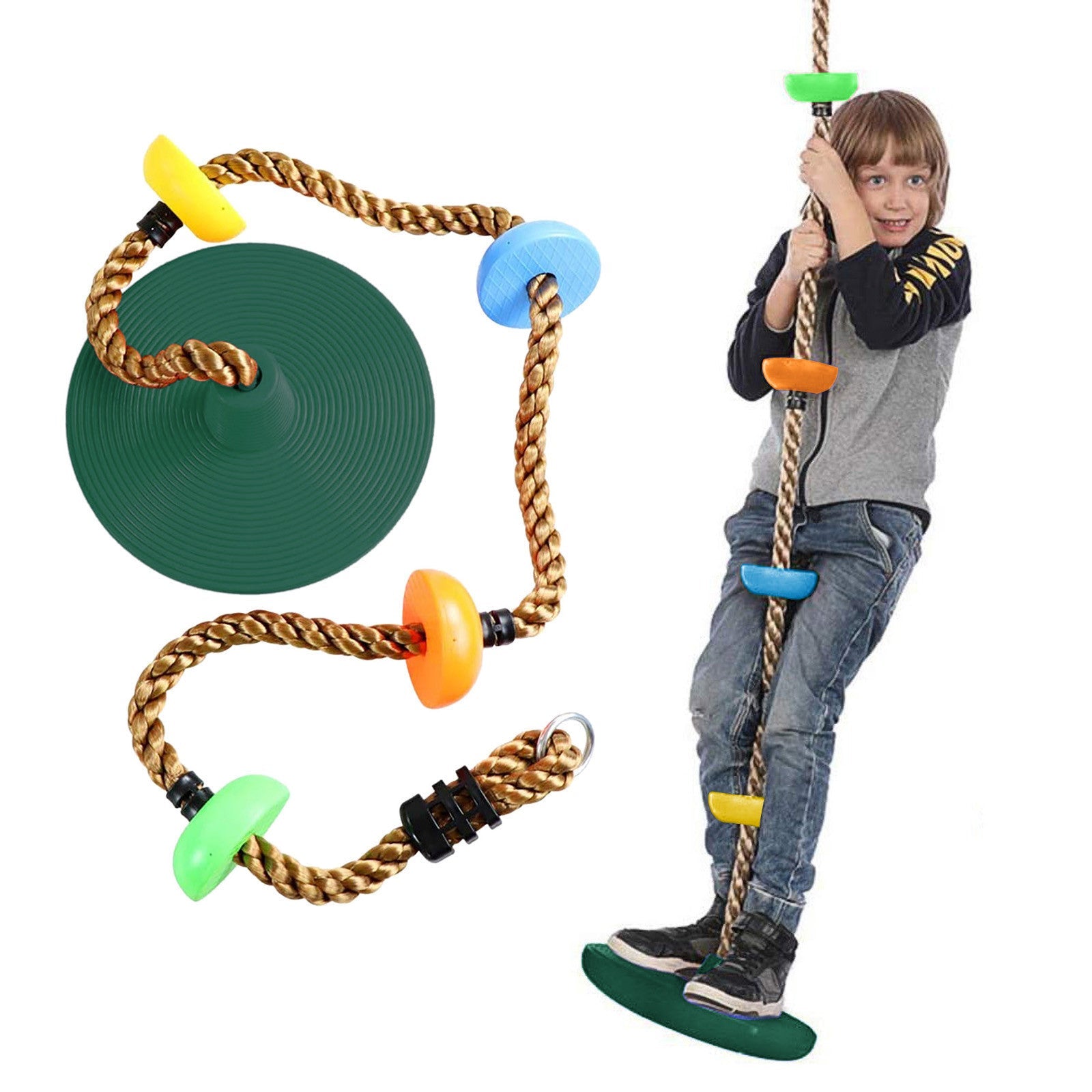 Fun Climbing Rope Swing with Platforms for Backyard Play