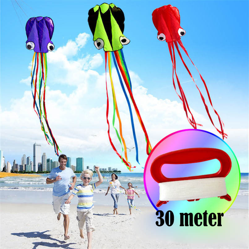 3D Octopus Kite – 4M Large Soft Kite with Handle and Line
