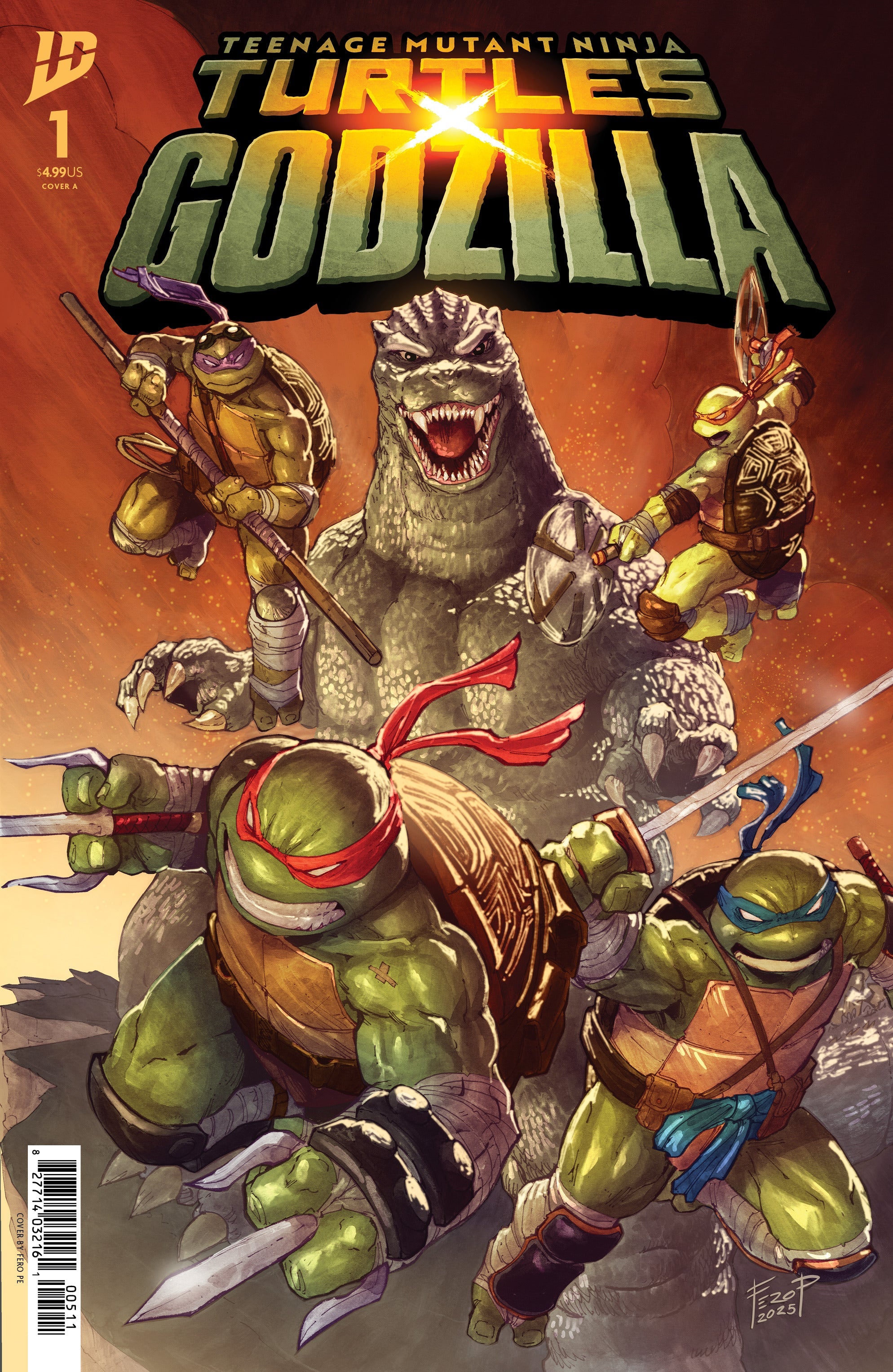 Teenage Mutant Ninja Turtles X Godzilla #1 A Fero Pe (11/12/2025) Idw