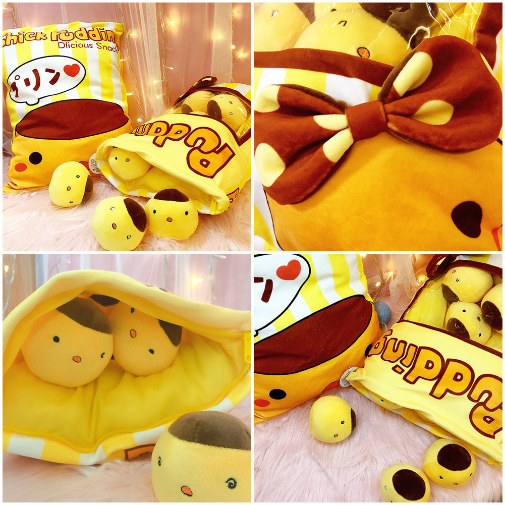 Snack Bag Plush Pillow – Soft Stuffed Toy with 8 Mini Plush Snacks