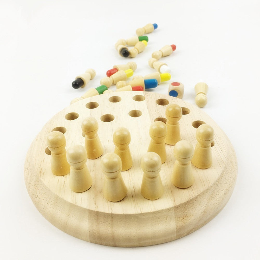 Montessori Wooden Memory Match Stick Chess – Educational Puzzle Game