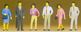 Preiser 10119 HO Scale Pedestrians -- Standing Japanese Pedestrians pkg(6)