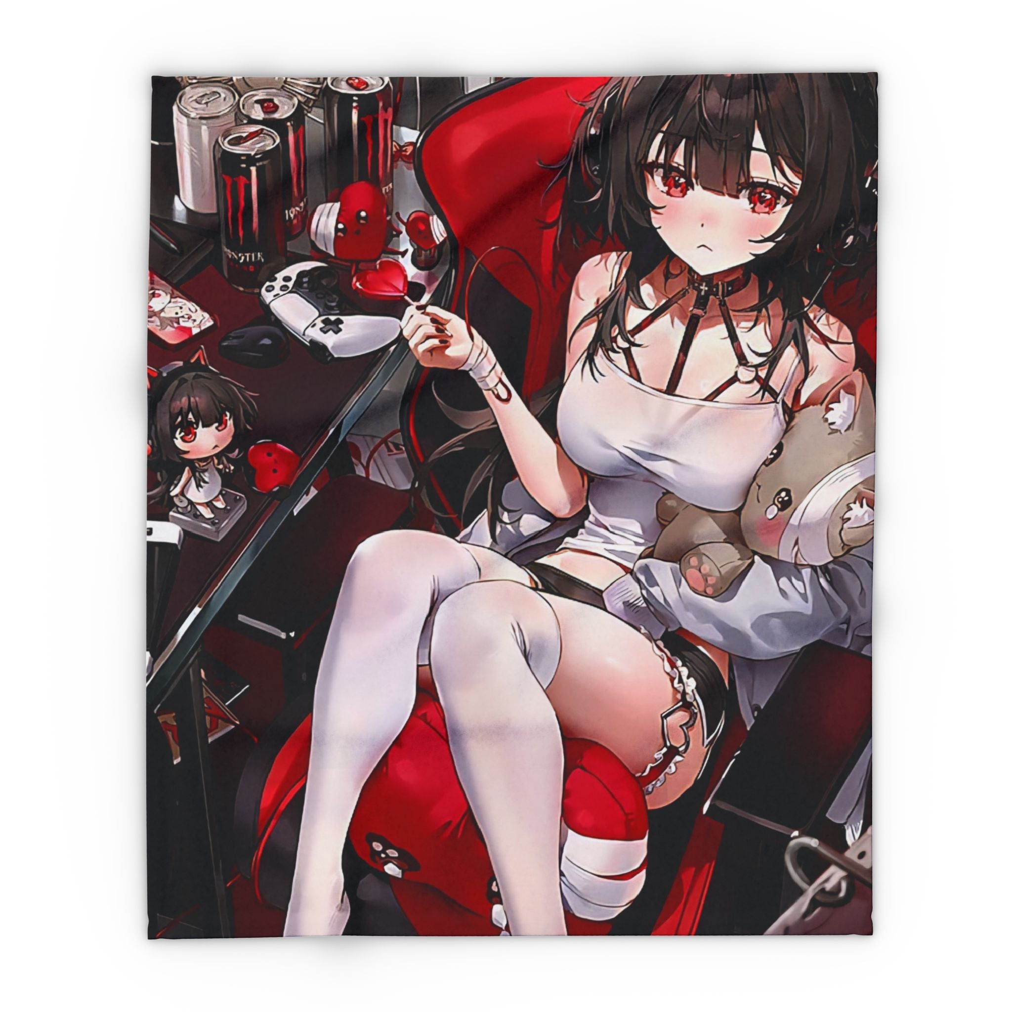 Lewd style Arctic Fleece Blanket with Stylish Anime Design - Perfect for Gaming Rooms, Gifts, Home Decor, and More