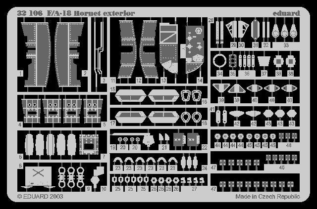 Eduard 32106 1/32 Aircraft- F/A18 Exterior for ACY