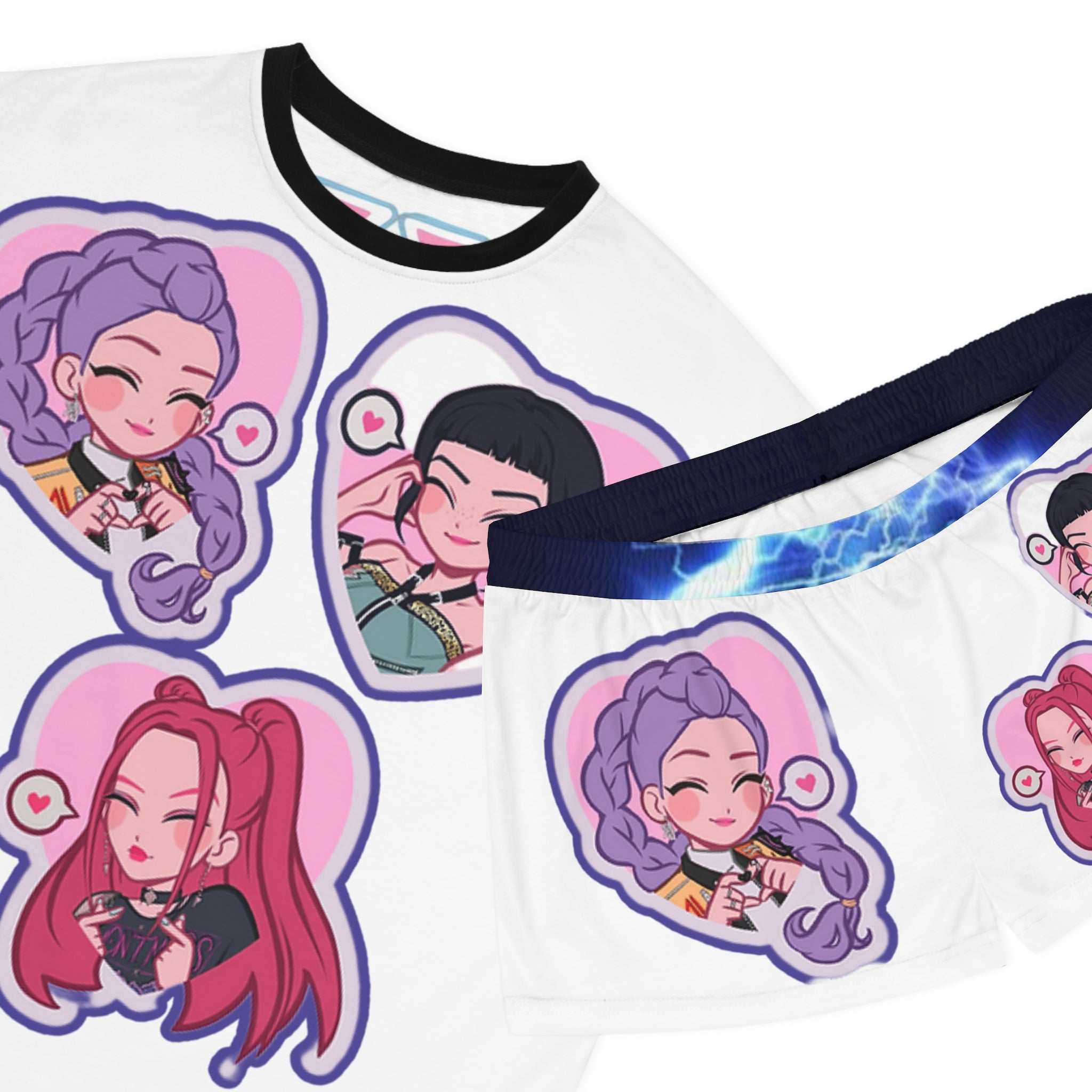 Idol style Women's Short Pajama Set, Cute and Comfy Sleepwear, Perfect for Sleepovers, Anime Conventions, Gifts for Fans, Relaxation Wear