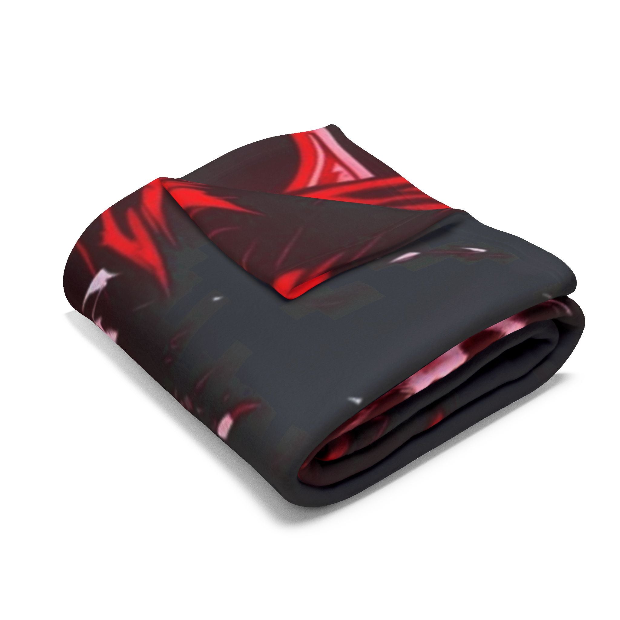 Dn L Anime-Inspired Cozy Fleece Blanket, Art Blanket, Throw for Gaming Room, Home Decor, Gift for Anime Lovers, Red and Black Design