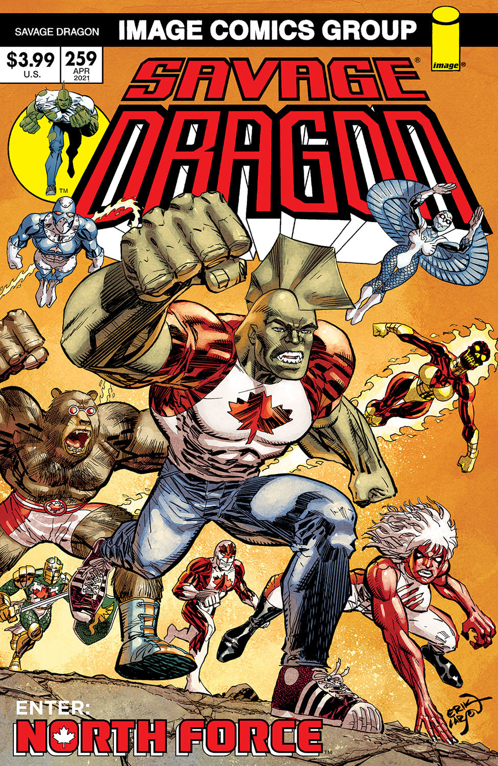 Savage Dragon #259 B Erik Larsen Retro 70S Trade Dress Variant (Mr) (06/02/2021) Image